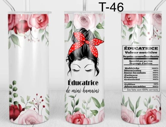 Tumbler 20 onces éducatrice rouge