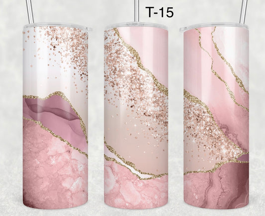 Tumbler 20 onces marbre rose