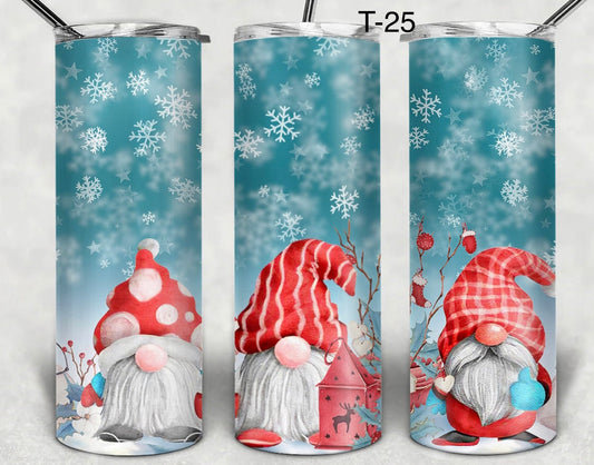 Tumbler 20 onces gnomes Noël