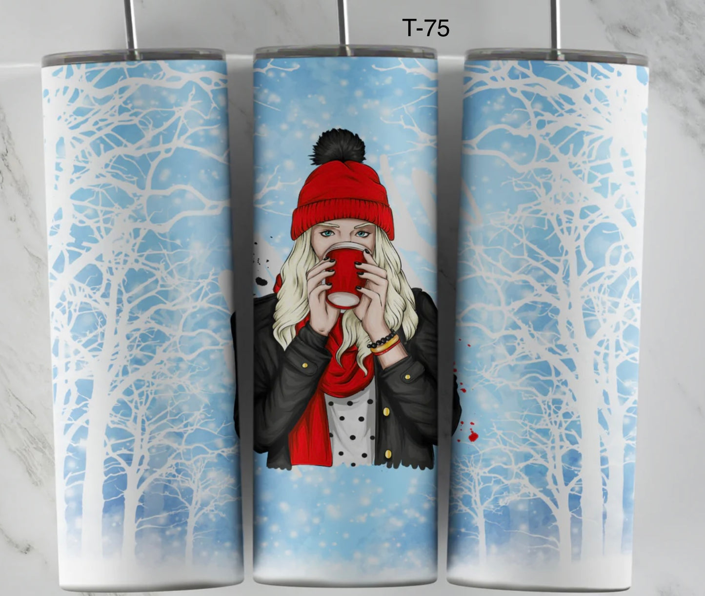 Tumbler 20 onces fille hiver blonde